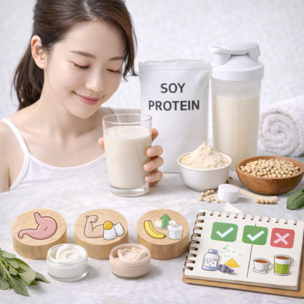 ソイプロテインの併用ルールをわかりやすく解説し、吸収と相性がすぐわかる