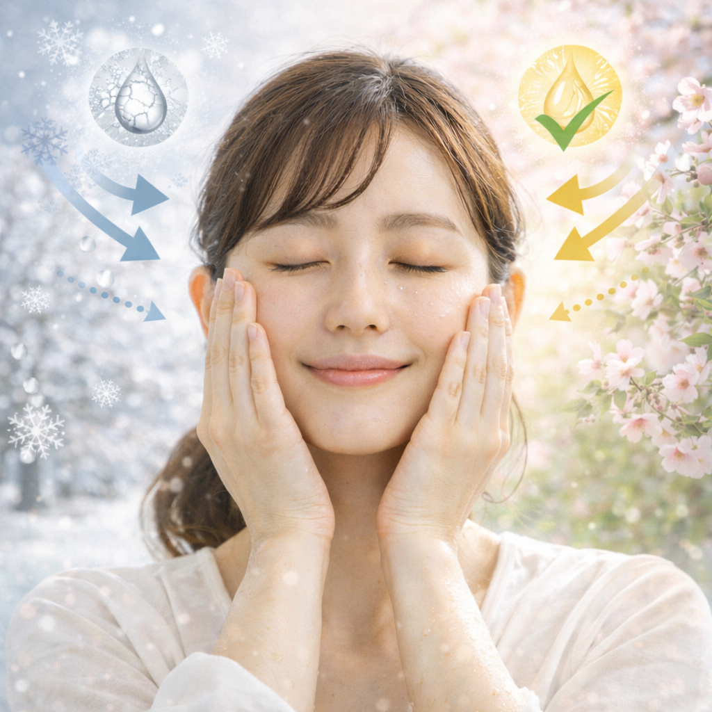 冬から春の乾燥と皮脂を両立させず、無理なく毛穴目立ちを抑えられます