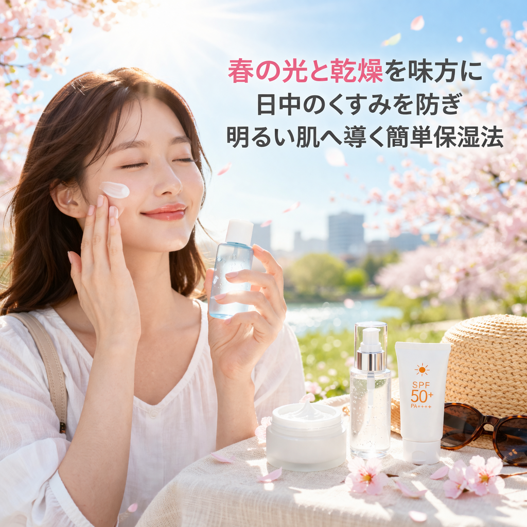 春の光と乾燥を味方に日中のくすみを防ぎ明るい肌へ導く簡単保湿法