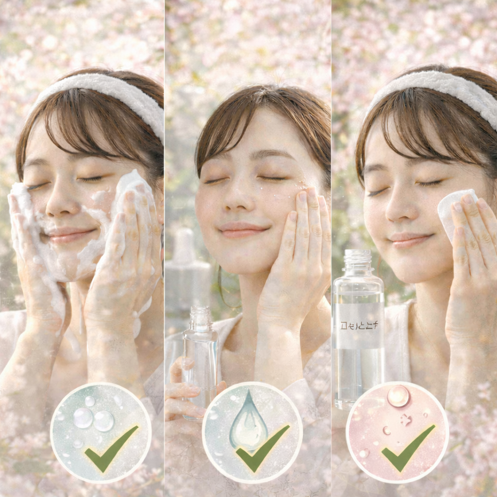 春にニキビが増えた時の洗顔・保湿・角質ケア順で悪化予防に役立つ