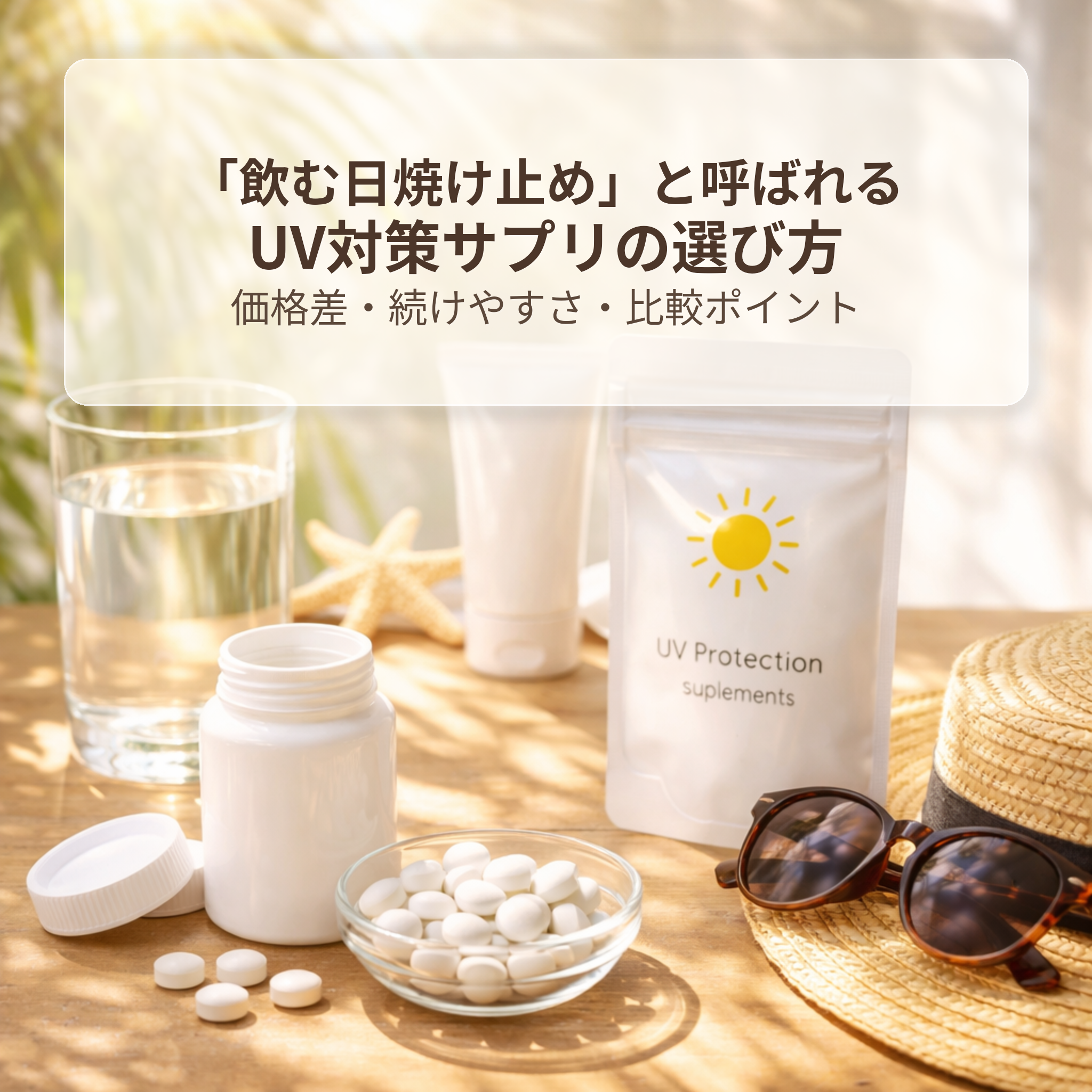 「飲む日焼け止め」と呼ばれるUV対策サプリの選び方｜価格差・続けやすさ・比較ポイントをやさしく整理