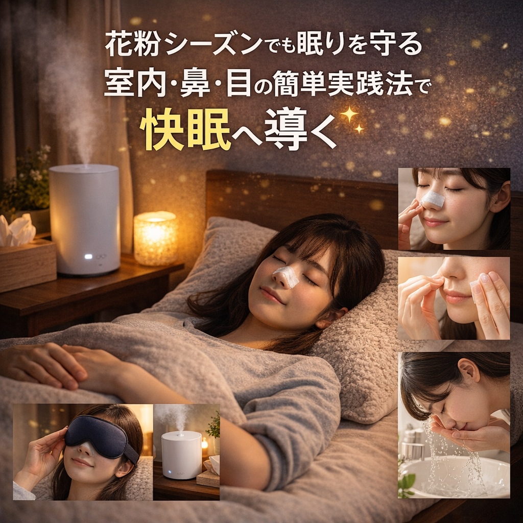 花粉シーズンでも眠りを守る室内・鼻・目の簡単実践法で快眠へ導く