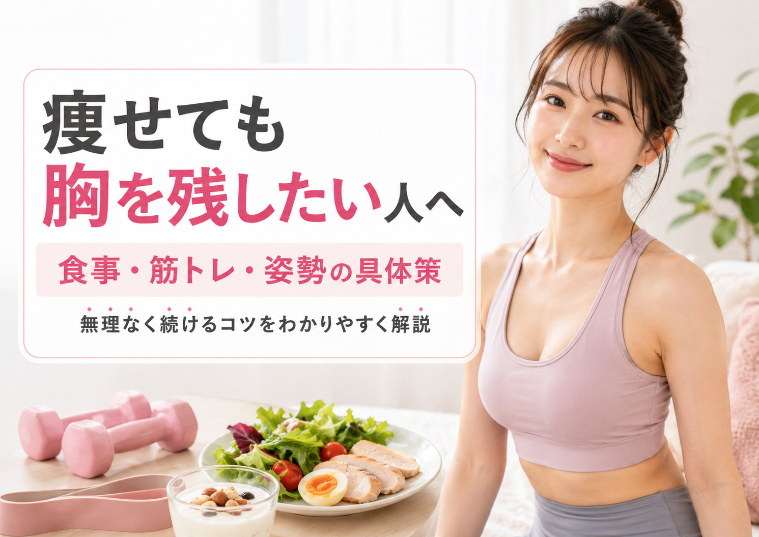 痩せても胸を残すための食事と筋トレ、姿勢の具体策が分かる