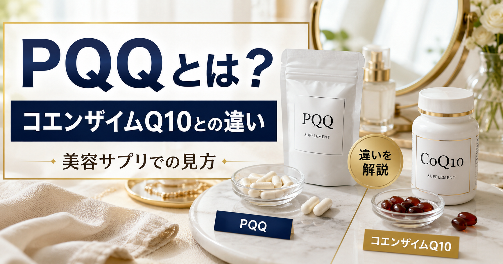 PQQとは？コエンザイムQ10との違いと美容サプリでの見方