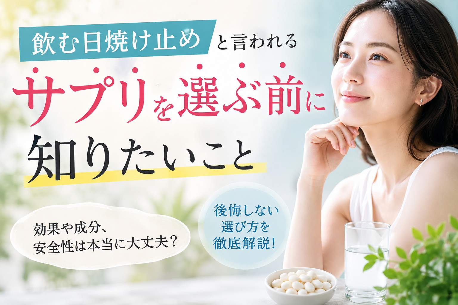 飲む日焼け止めと言われるサプリを選ぶ前に知りたいこと