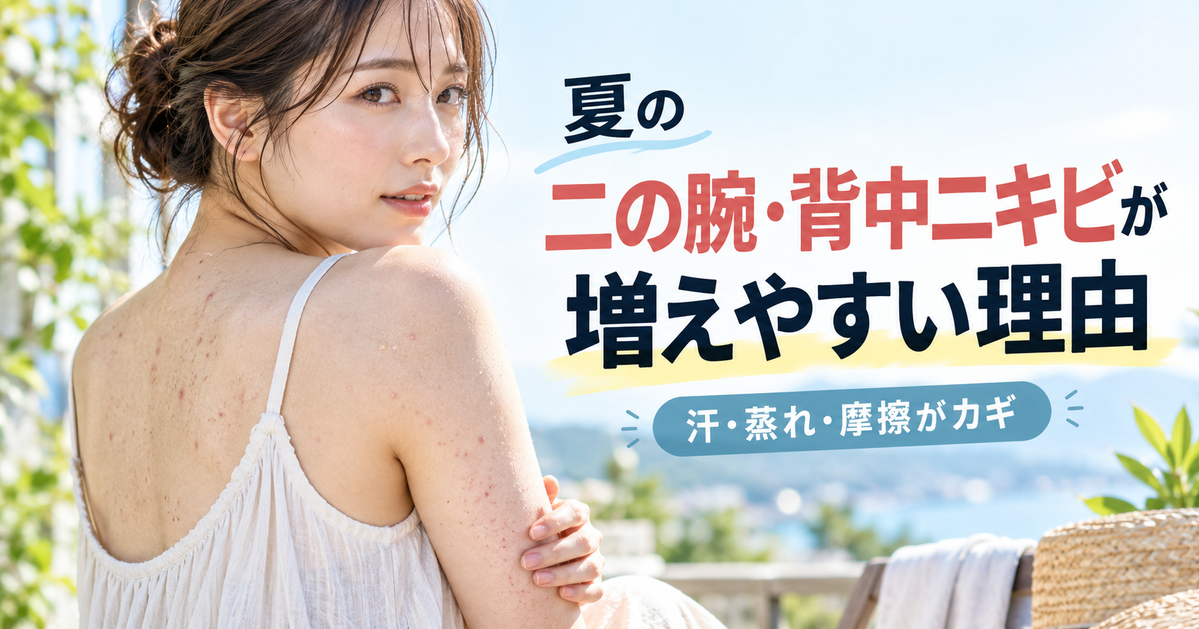 夏の二の腕・背中ニキビが増えやすい理由
