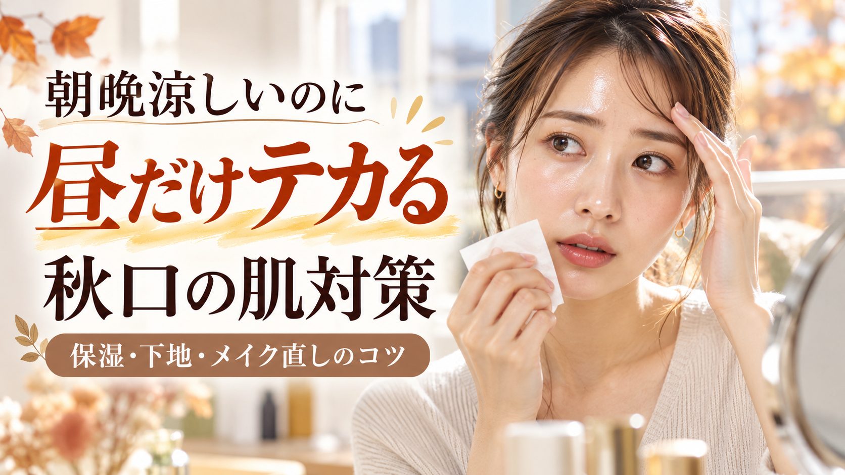 朝晩涼しいのに昼だけテカる秋口の肌対策